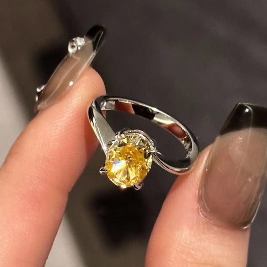 Yellow crystal ring