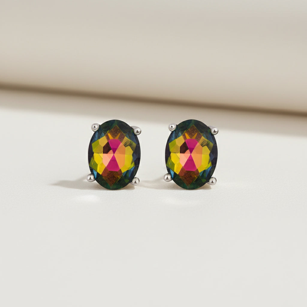 Women's oval earrings