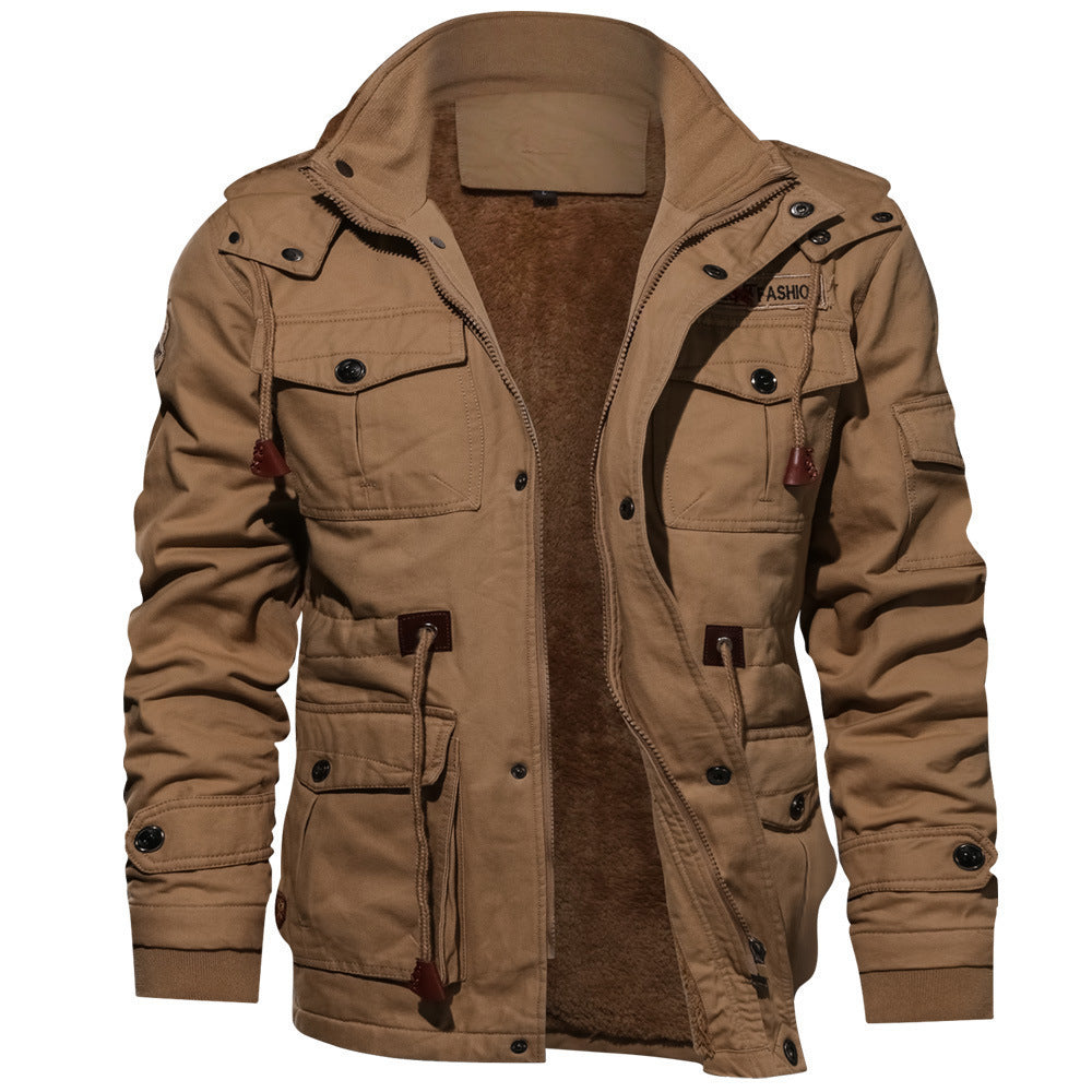 Long sleeve cargo jacket for men