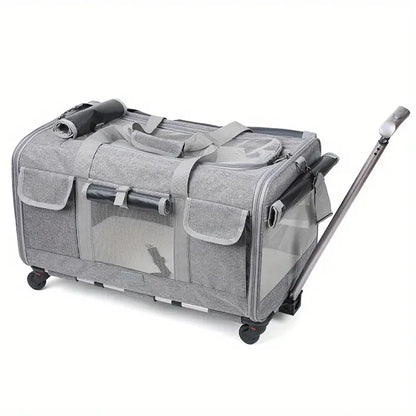 pet carrier with wheels - Pet Supplies - Portable Pet Trolley Carrier