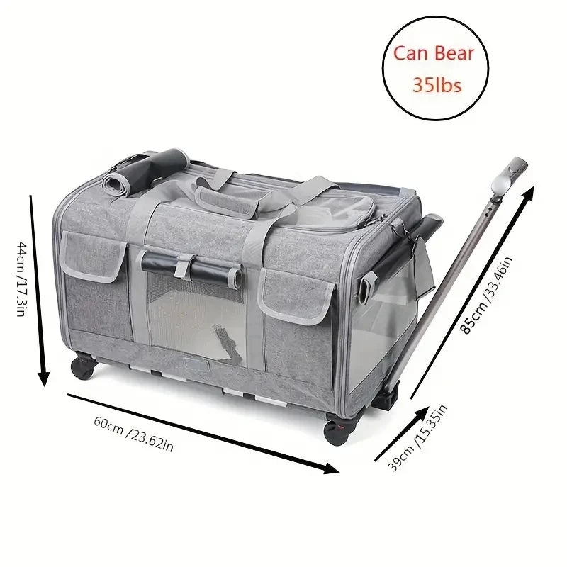 wheeled pet carrier - Pet Supplies - Portable Pet Trolley Carrier