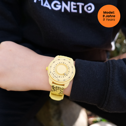 Yellow silicone strap watch