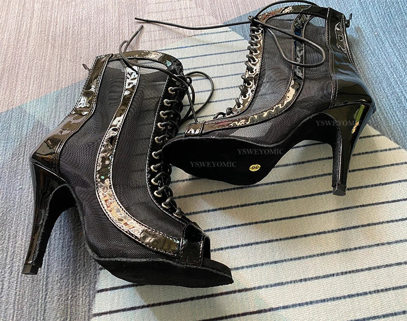 Dance Shoes - Women Shiny Leather Dance Boot - salsa caliente boots women footwear