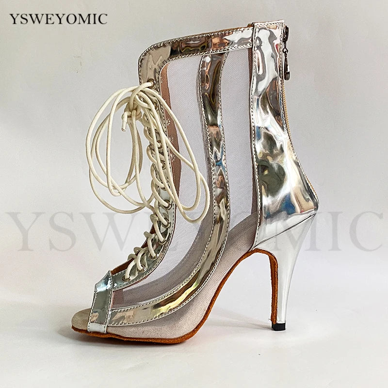 Dance Shoes - Women Shiny Leather Dance Boot - sway'd urban soul dance boot footwear