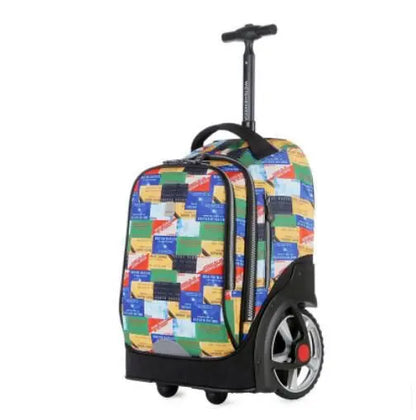 Sac à dos scolaire à grandes roues - Sac à dos à roulettes haut de gamme pour adolescents et enfants