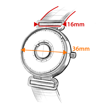 Satin leather strap watch