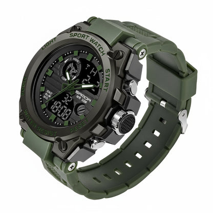 shock-resistant waterproof digital watch durable men’s adventure wristwatch for hiking and swimming
