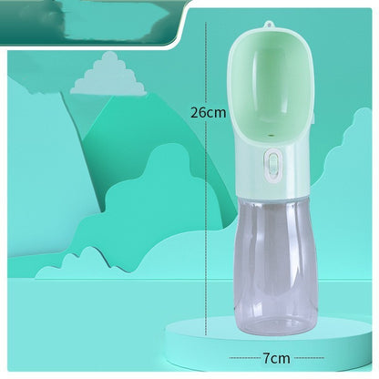Pet water bottle with measurements on a green background