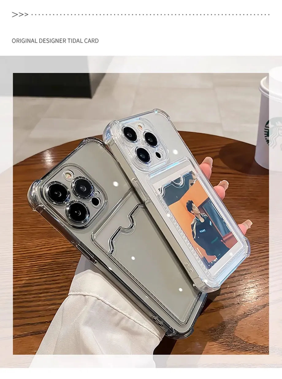 Neu eingetroffen Mobile Phone Cases - Transparent Card Holder Phone Case