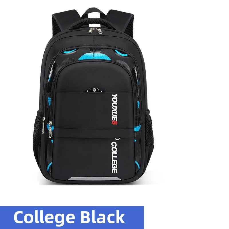 Solid color boys school bag