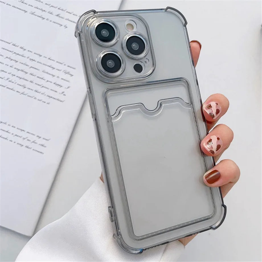 Best price Mobile Phone Cases - Transparent Card Holder Phone Case