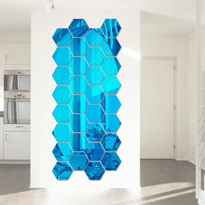 acrylic mirror hexagon tiles 12pcs - Home Decor - 3D Hexagon Mirror Wall Sticker
