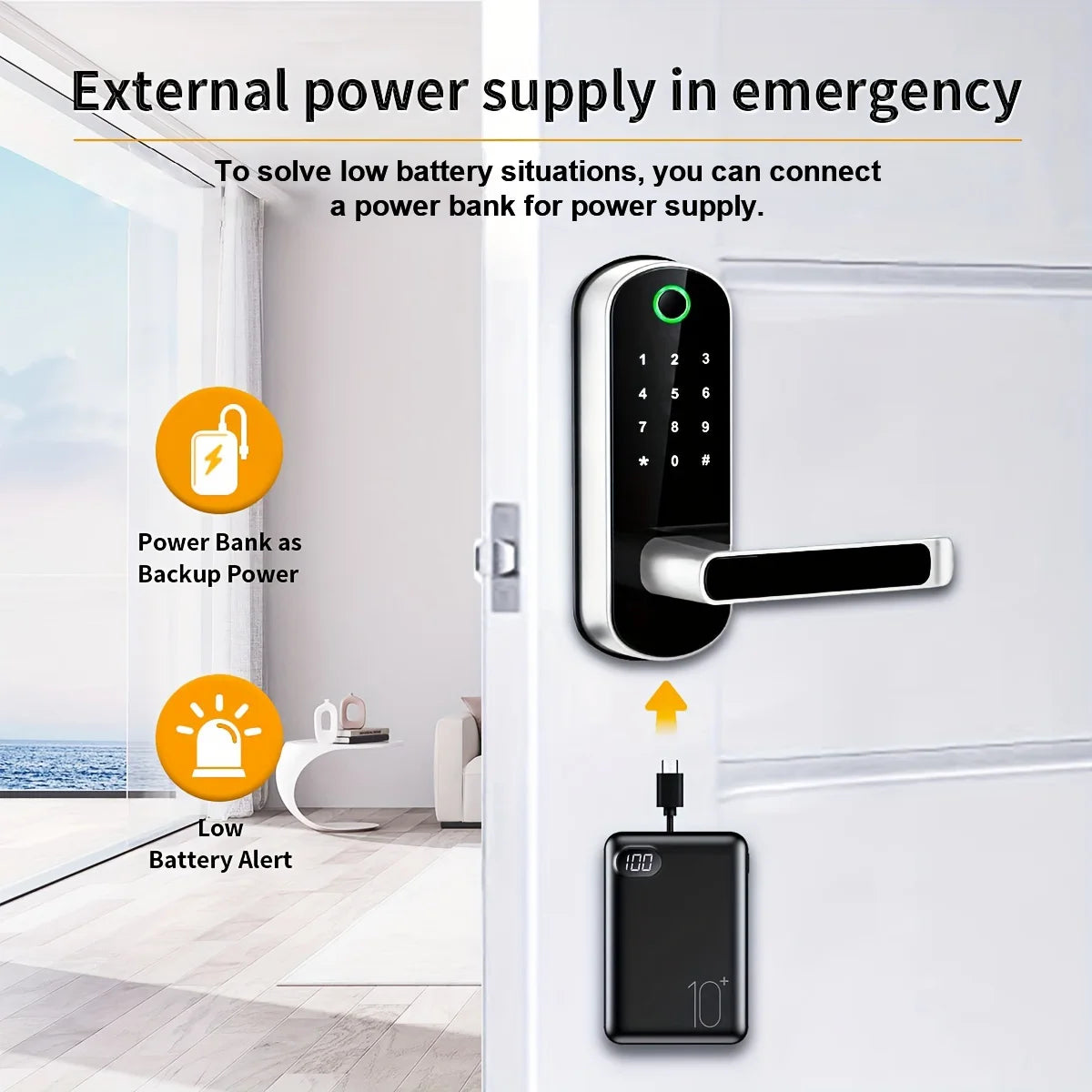 Keyless fingerprint door lock compatible with apple homekit