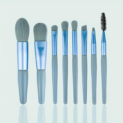 Hypoallergenic synthetic fiber makeup brushes