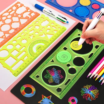 art stencils - Arts - Crafts - Geometry Spirograph Drawing Stencils Set