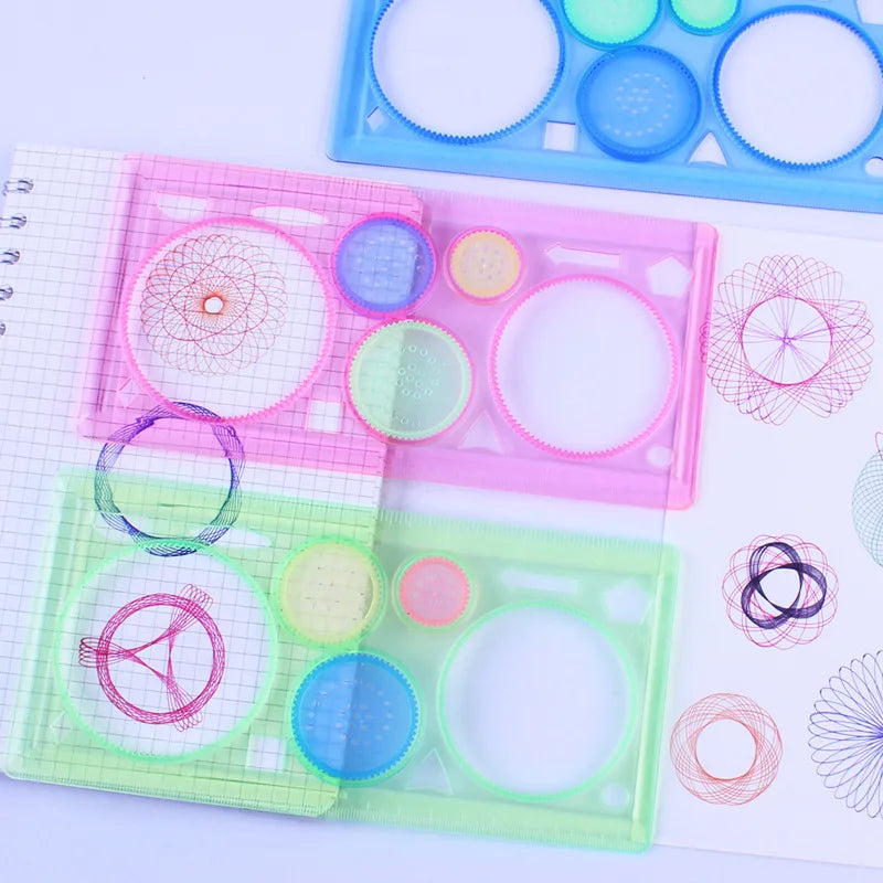 art stencils - Arts - Crafts - Geometry Spirograph Drawing Stencils Set