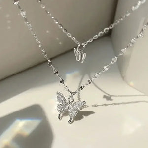 butterfly jewelry - Necklaces - Double Layer Butterfly Necklace