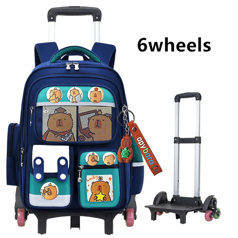 High-quality student trolley backpack