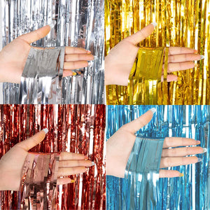 baby shower backdrop - Party Decorations - Metallic Foil Fringe Curtains Backdrop