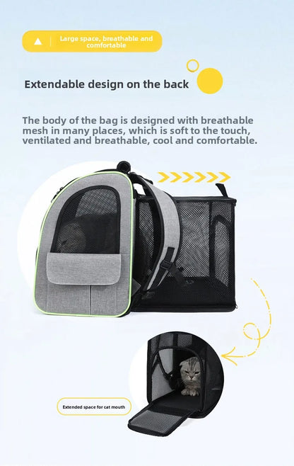 breathable foldable cat backpack - Pet Supplies - Cat Carrier Backpack