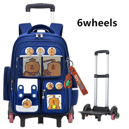 Ergonomic kids rolling backpack