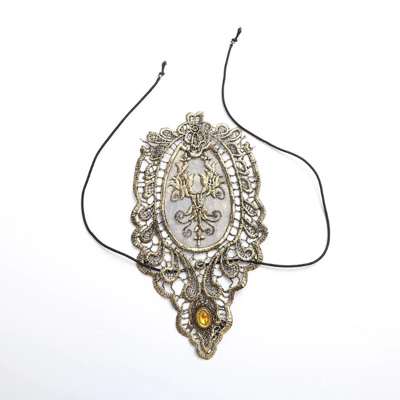 Black lace fingerless gloves for women