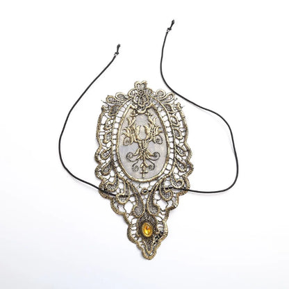 Black lace fingerless gloves for women