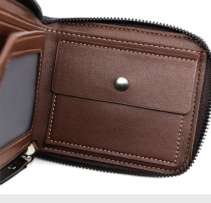 Classic black pu wallet for men