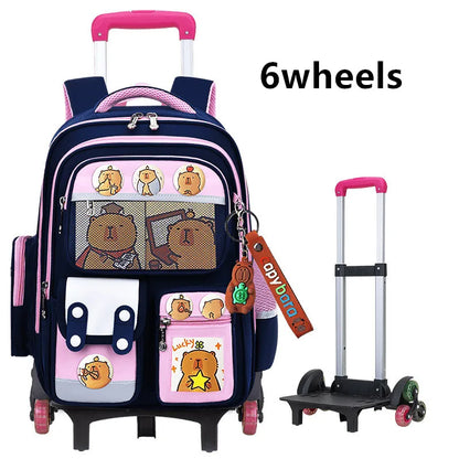 Durable kids school bag with wheels