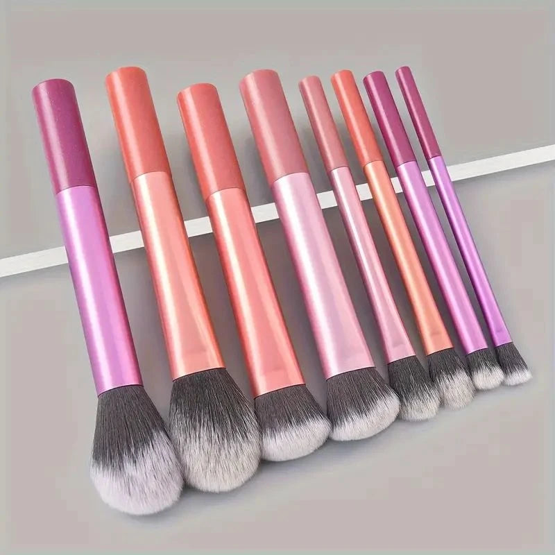 Professional grade synthetic makeup brush set