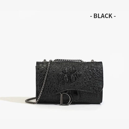 Women's luxury handbag with sequins and chains