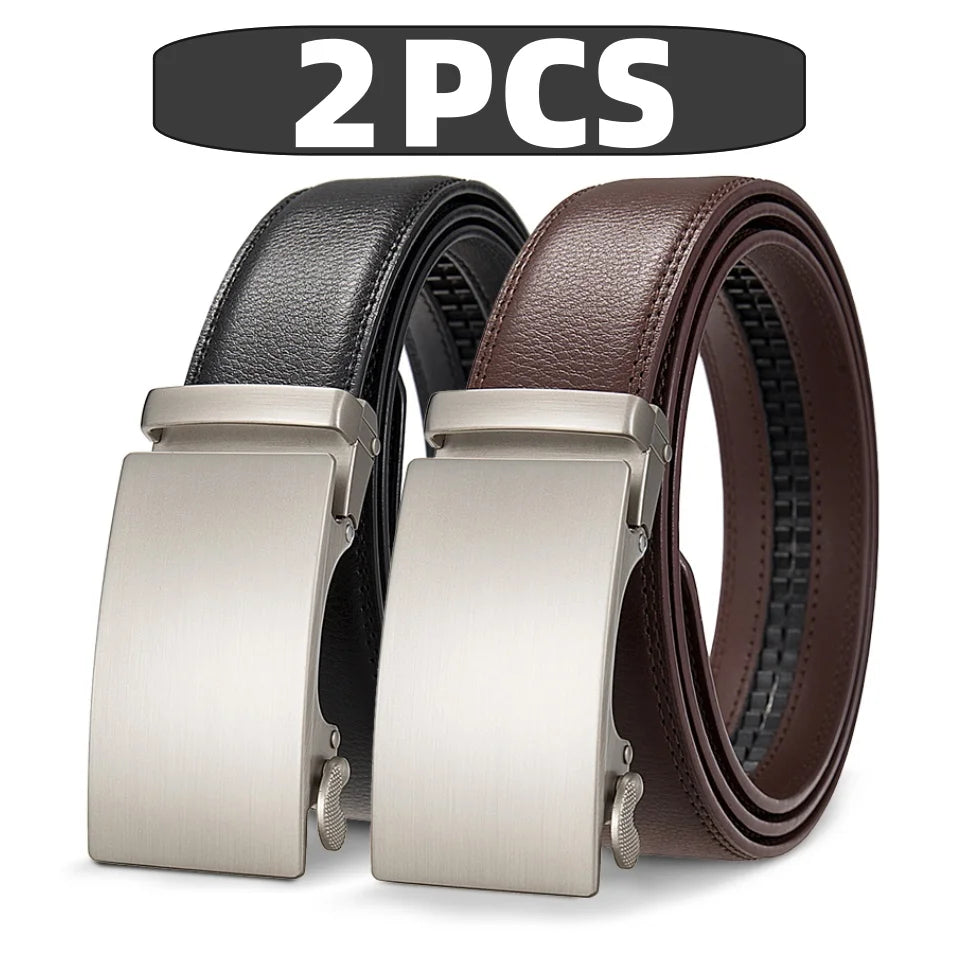 Adjustable leather belts for men