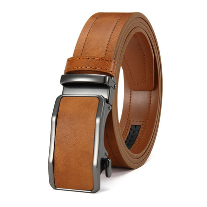 Men's fashion ratchet belt with metal buckle