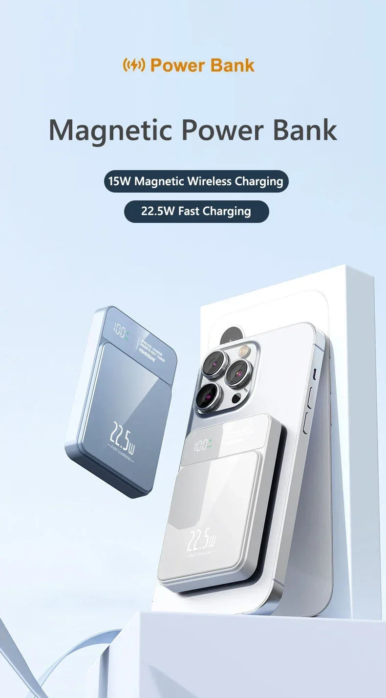 Magnetic wireless charger power bank