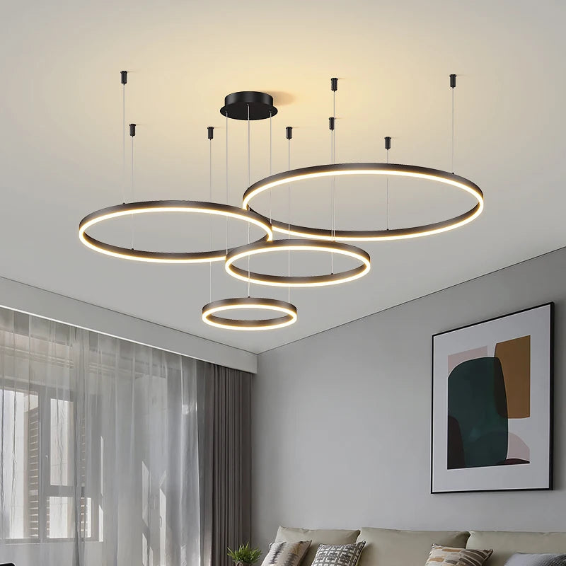 Circular ring chandelier