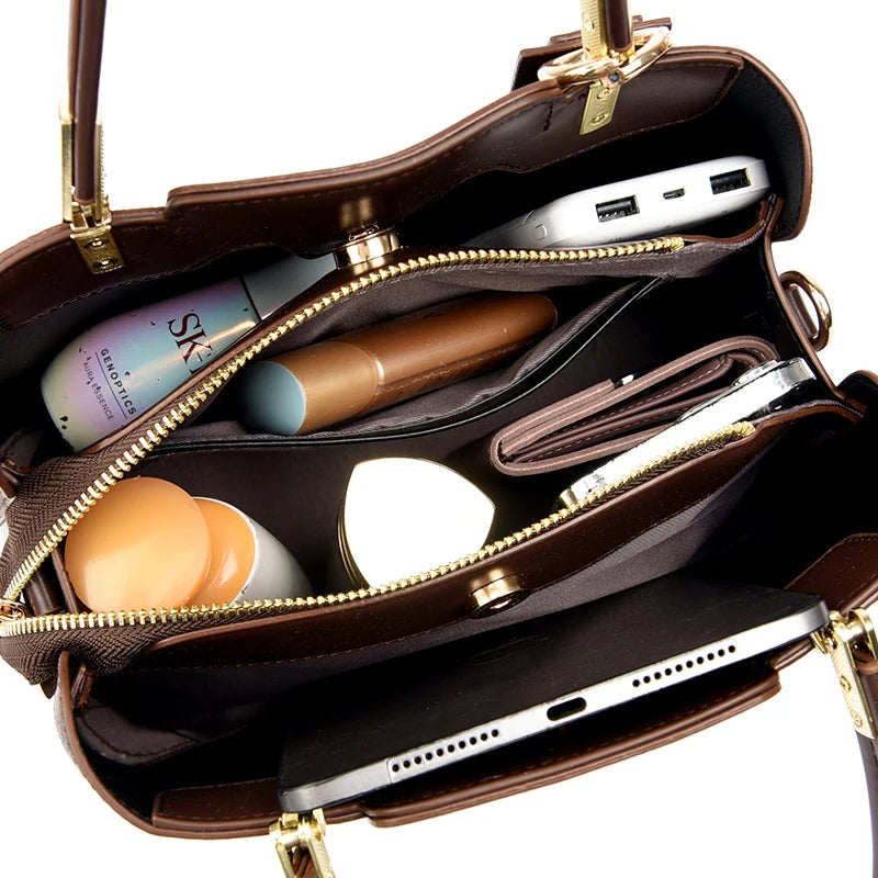 Designer luxury handbag with zipper