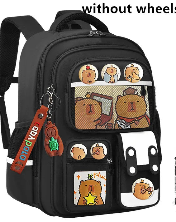 Durable wheeled school backpack