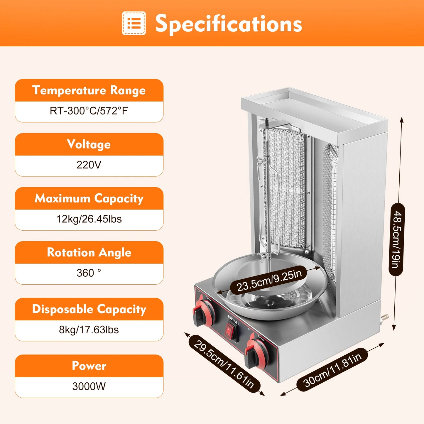 Electric doner machine