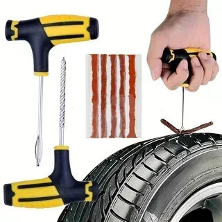 Tubeless tire puncture repair tools set
