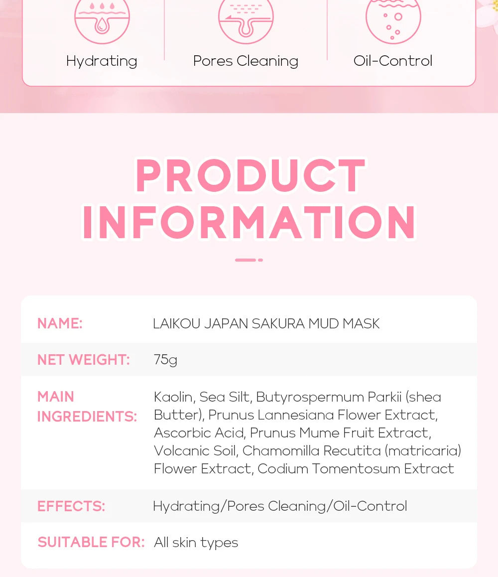 Complete facial care kit with sakura extract