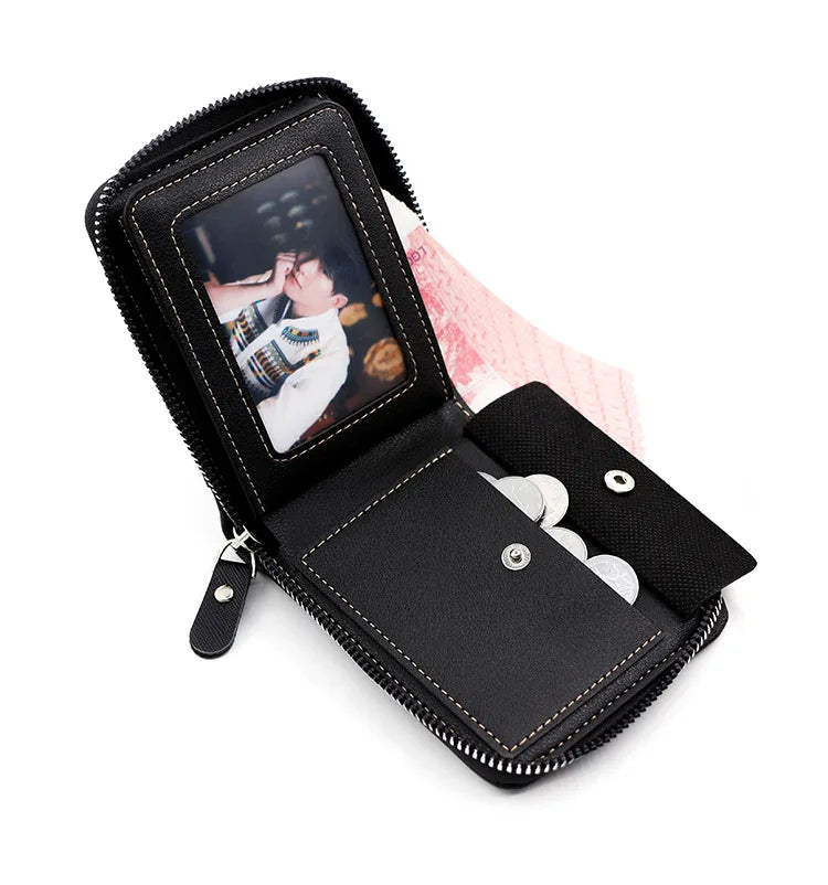 Pu leather wallet with photo holder