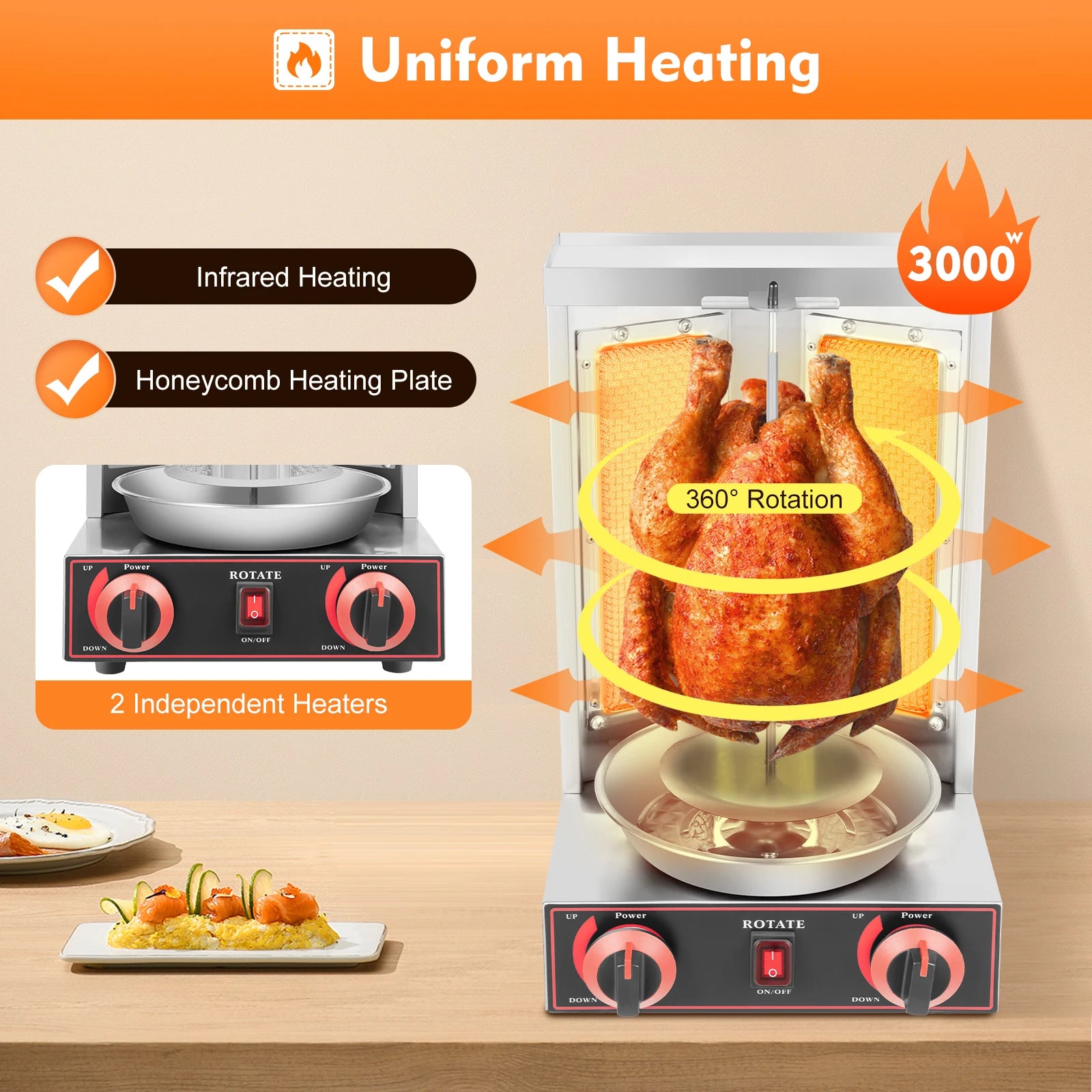 Gas doner kebab machine