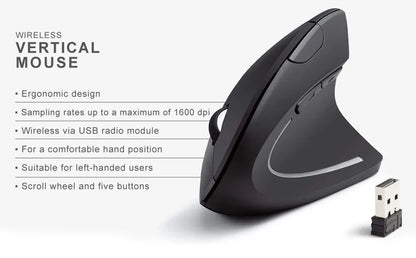Wireless ergonomic mouse with adjustable dpi
