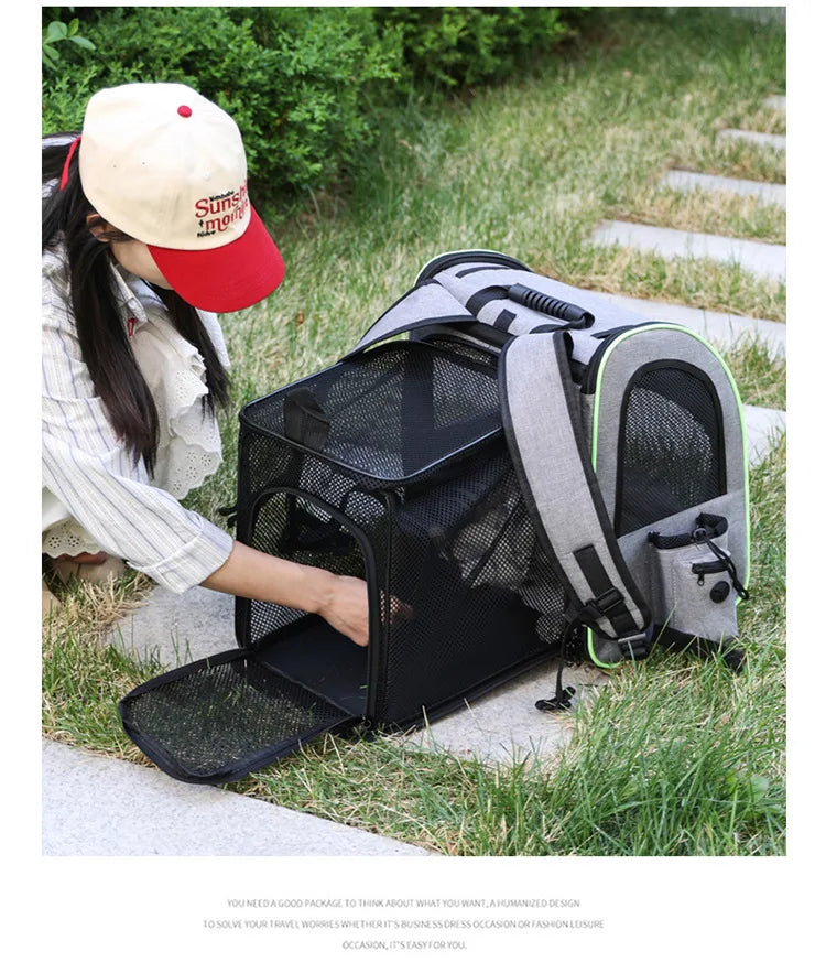 front rear expandable cat backpack - Pet Supplies - Cat Carrier Backpack