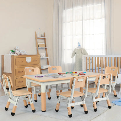 Adjustable kids table and chairs set