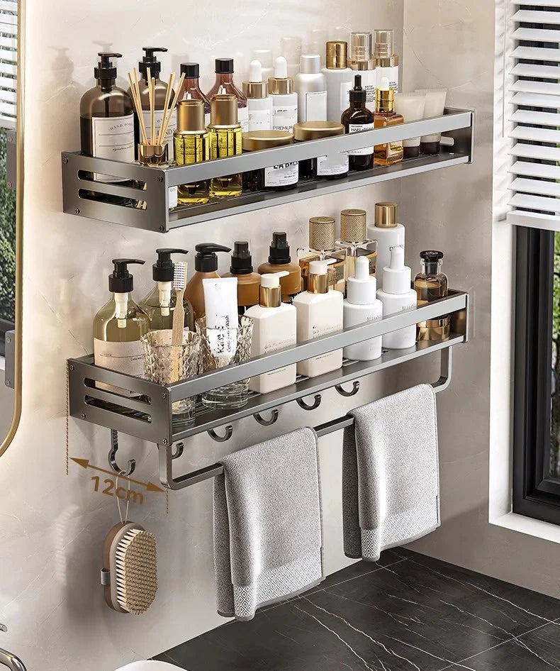 adhesive shower caddy corner 2 pack - Bathroom Accessories - Shower Corner Shelf with Towel Bar