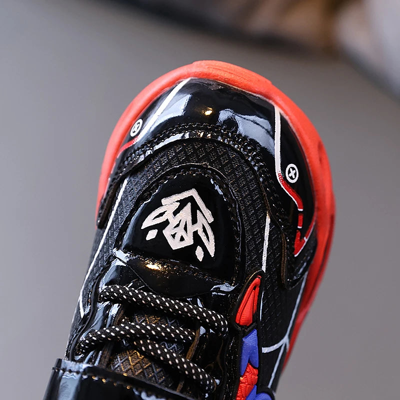 Leather sports shoes for children