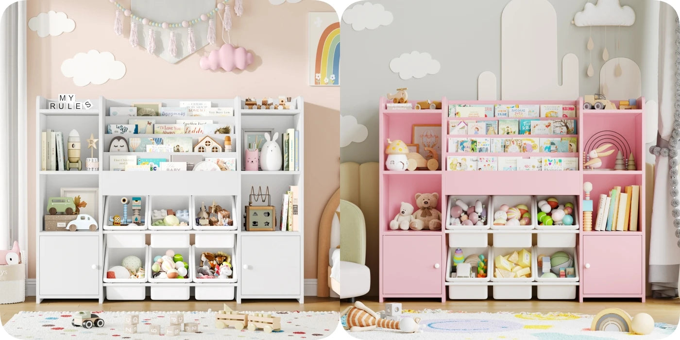 Toy storage with removable bins