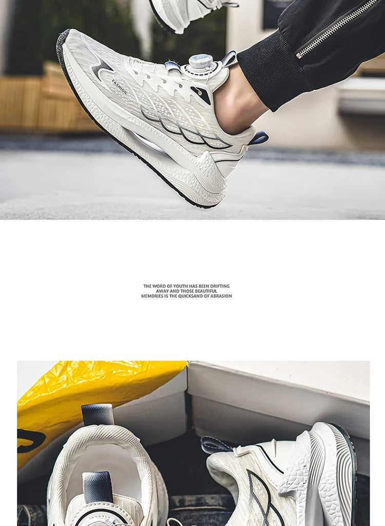 Men's versatile mesh sports shoes with rotating buckle