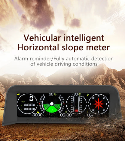 Car hud inclinometer for off-road driving